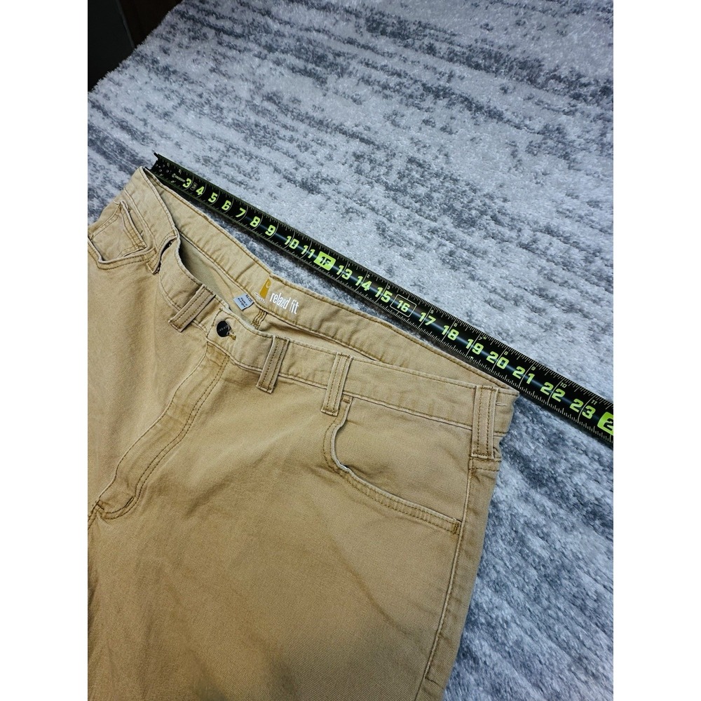 Carhartt Men's Relaxed Fit Mens 46x30 Rugged Flex Tan Brown Canvas Work Pants - Picture 6 of 11